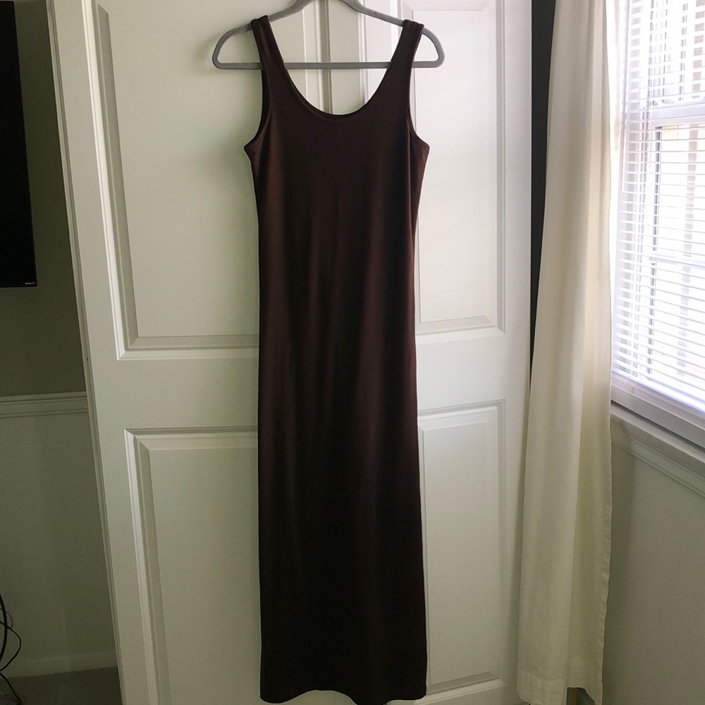 Bumpsuit Maxi Dress Maternity Medium Brown